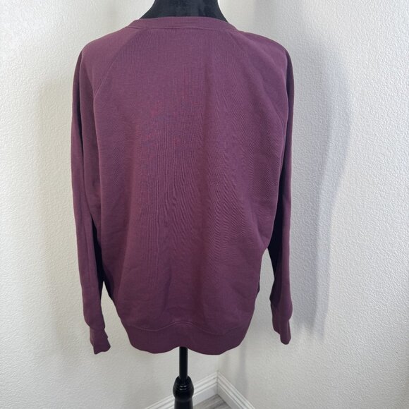 Athletic Works Womens Crew Neck Sweatshirt L (12-14) Burgundy Cotton Blend Casua - Picture 2 of 6